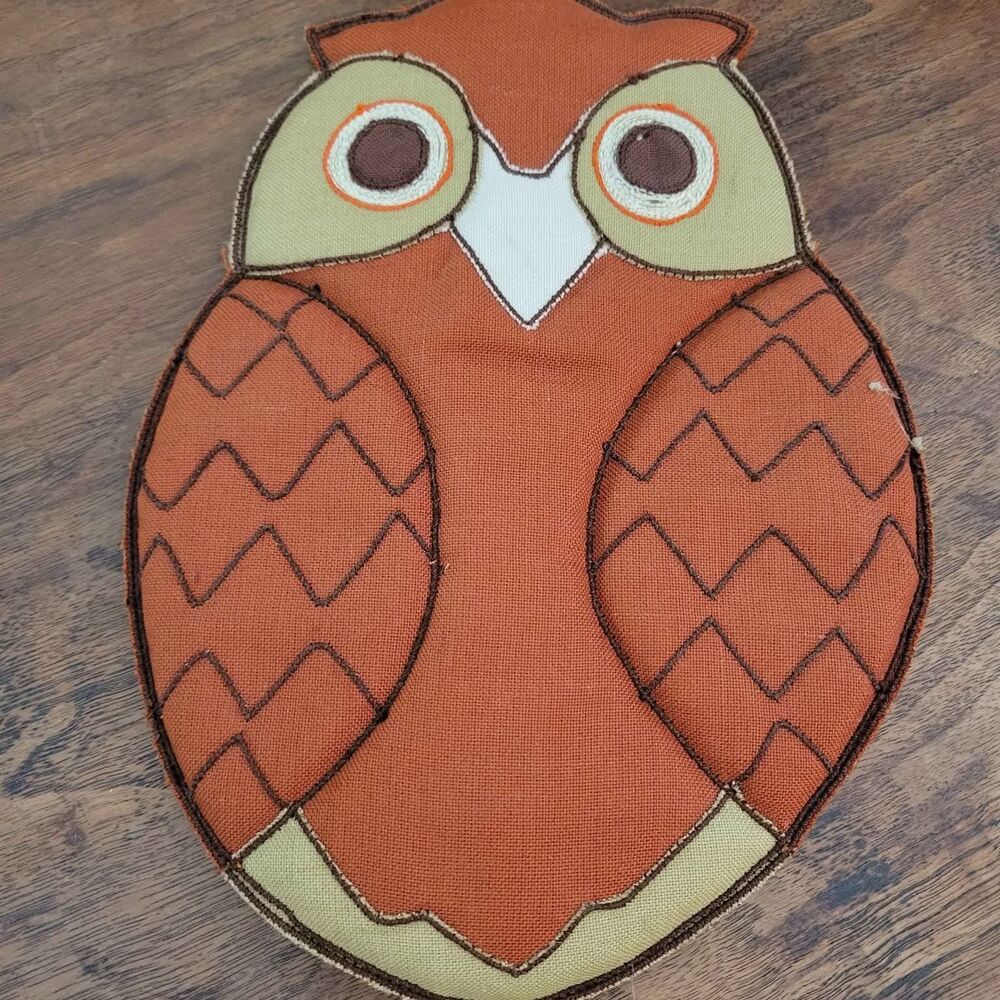Vintage 1980 Cloth Owl Hot Pad Pot Holder Trivet W-C Imports